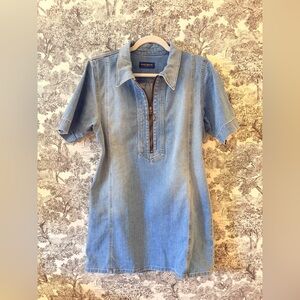 Ramy Brook Tunechi Dress Mini Shift Denim Size 27 EUC Blue Jean Zipper